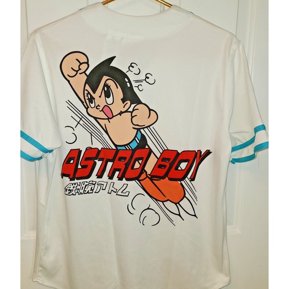 Astro Boy Mighty Atom Baseball Jersey Men's Sz‎ Sm White Japanese Manga Anime